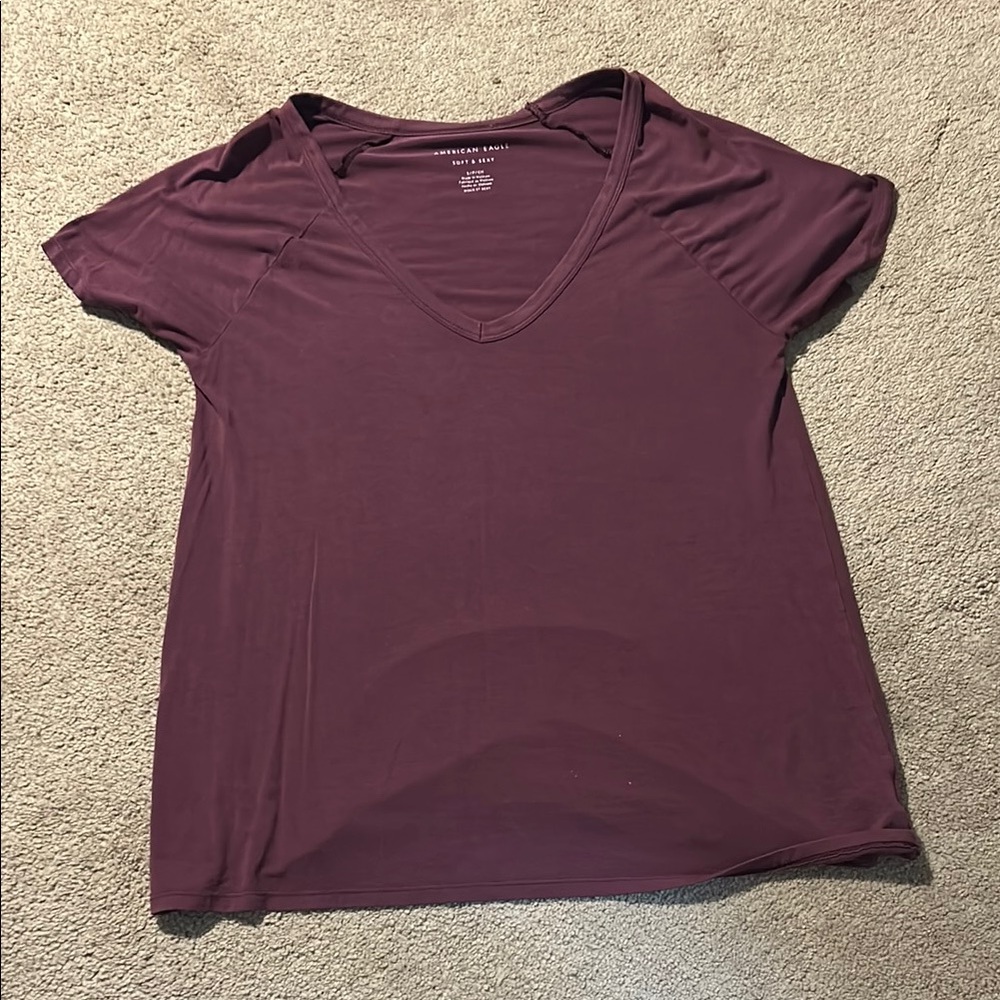 American Eagle Outfitters Purple Short Sleeve Relaxed Tee